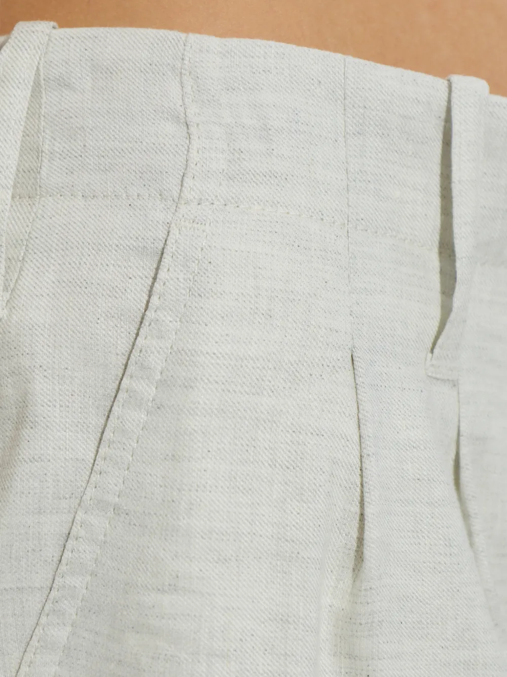 SAMSOE Saiben broek met wijde pijpen Beige