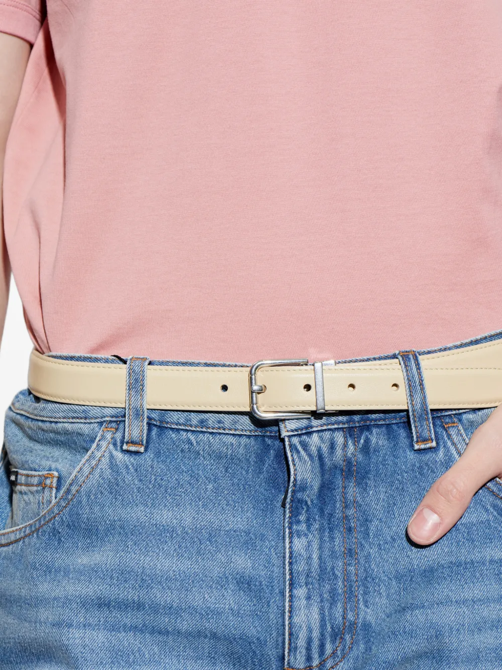 Dolce & Gabbana Leren gespriem Beige