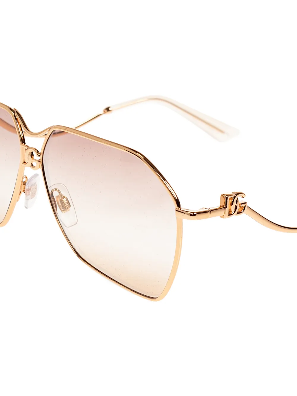  Dolce & Gabbana Geometric-frame Metal Sunglasses - Gold 
