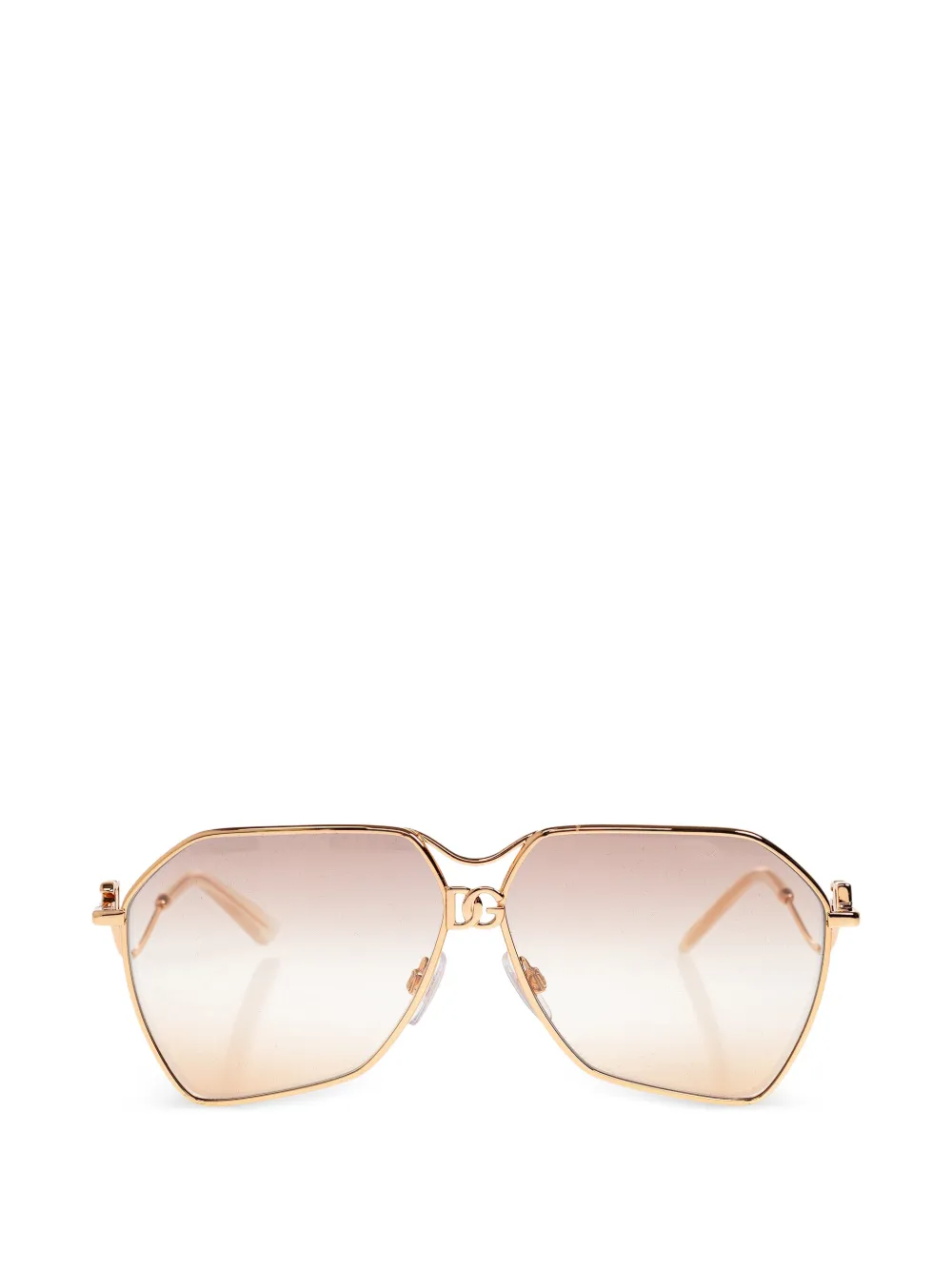 Dolce & Gabbana geometric-frame metal sunglasses - Oro