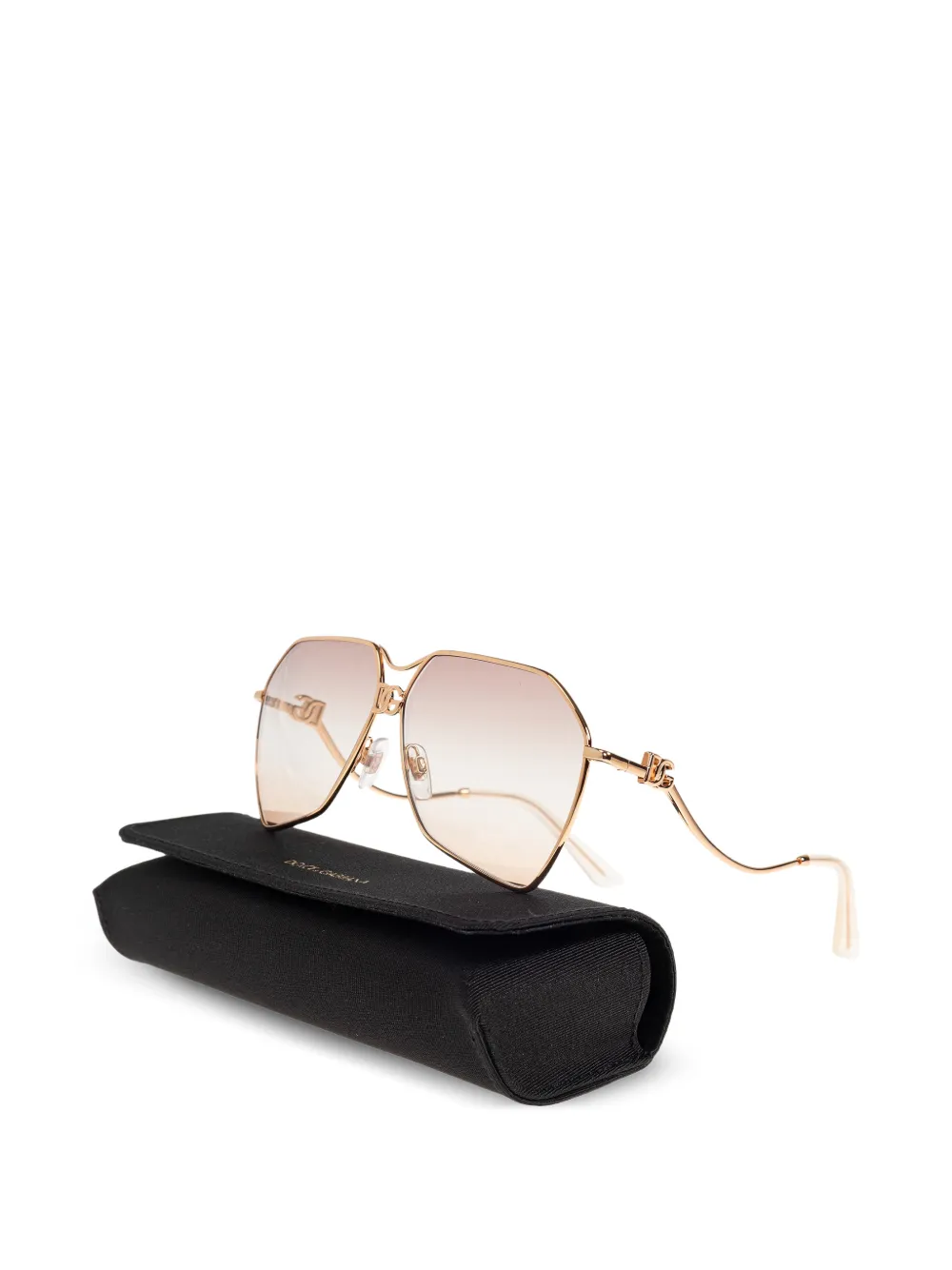  Dolce & Gabbana Geometric-frame Metal Sunglasses - Gold 