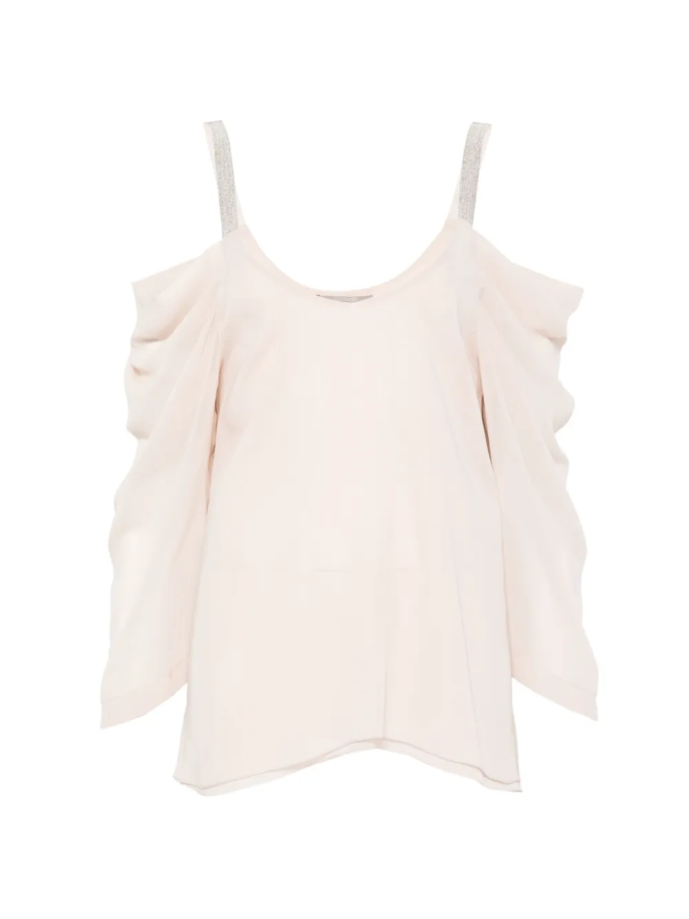 D.Exterior cold-shoulder blouse - Toni neutri
