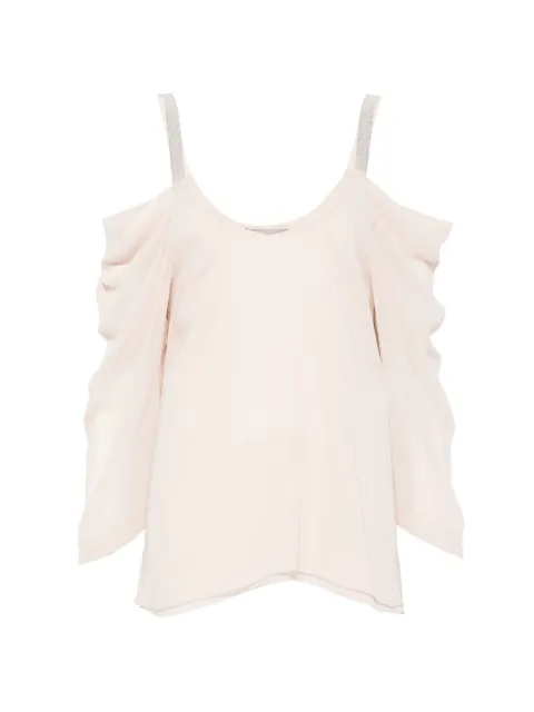 D.Exterior cold-shoulder blouse