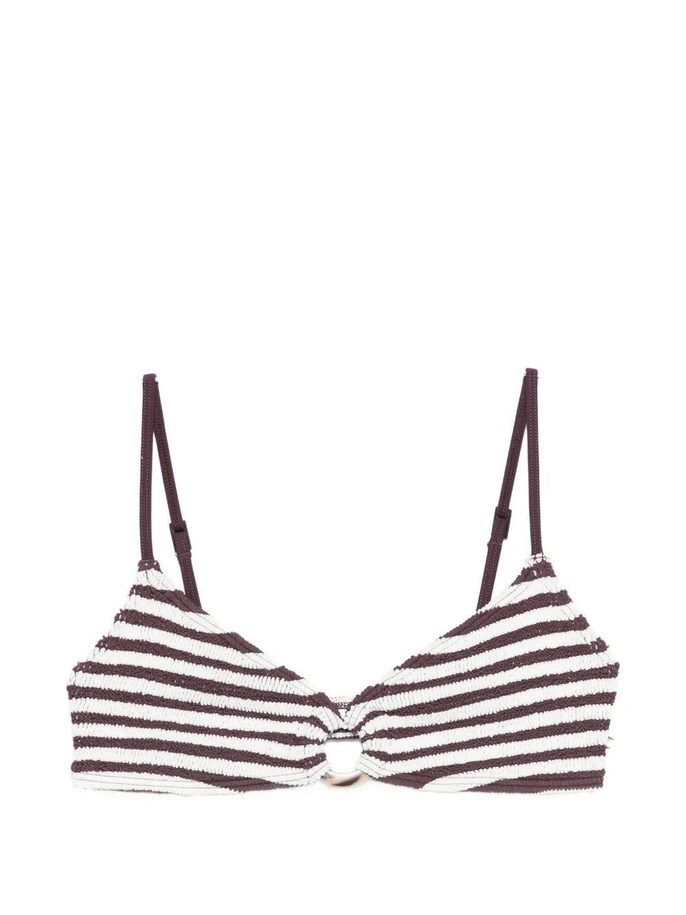 Bond-eye striped bikini top - Marrone