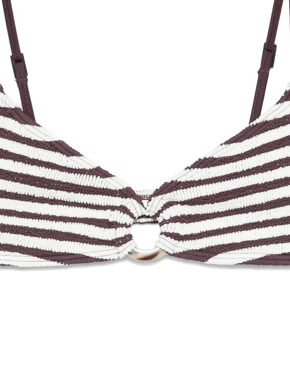  Bond-eye Striped Bikini Top - Brown 