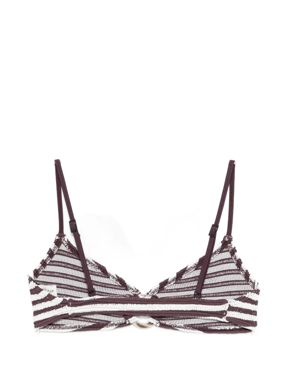  Bond-eye Striped Bikini Top - Brown 