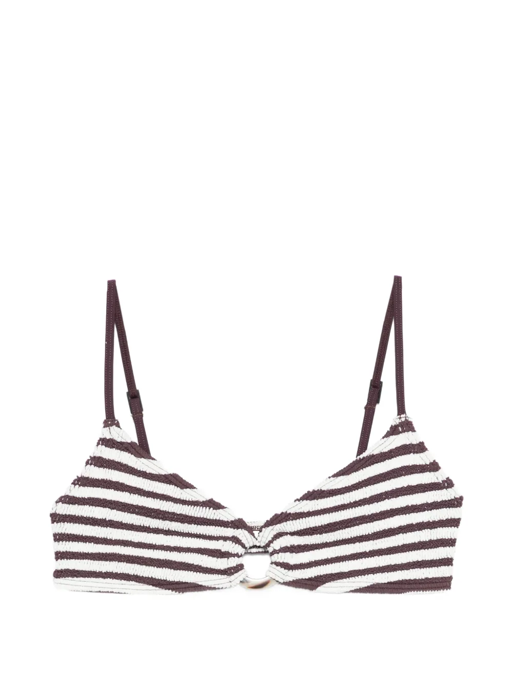 Bond-eye striped bikini top - Braun