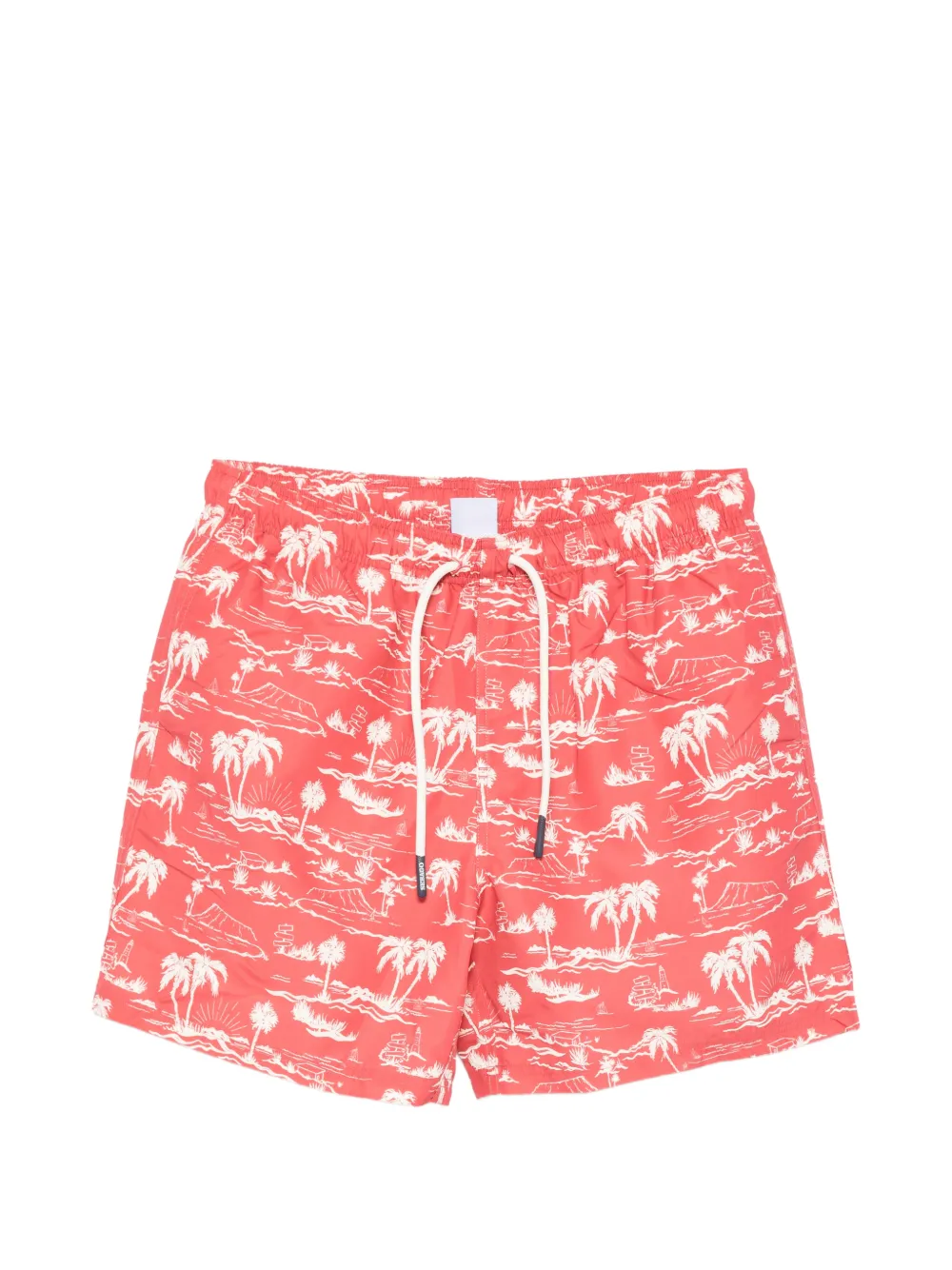 Sebago tropical-print drawstring swim shorts - Rosso
