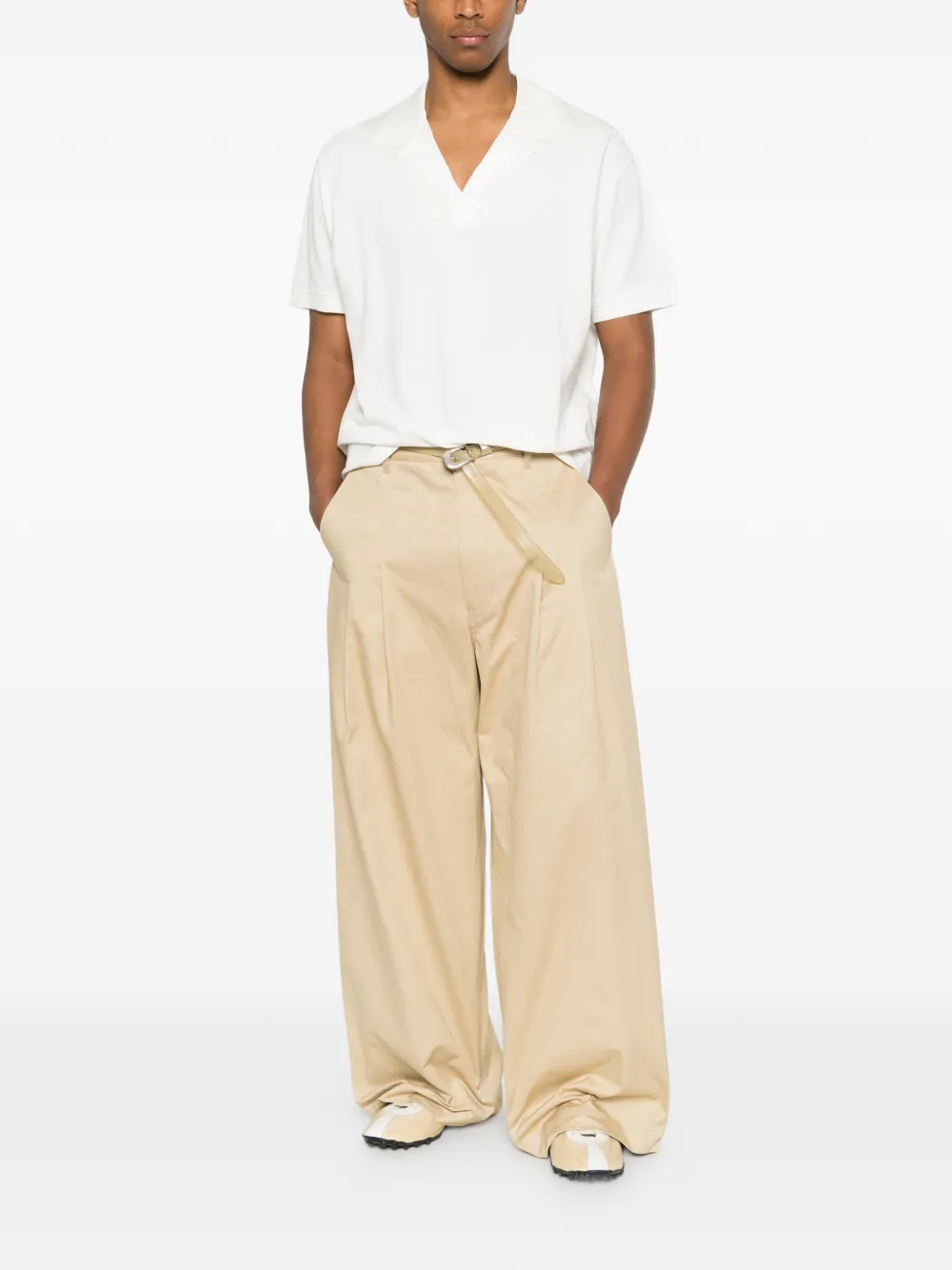 Maison Margiela T-shirt met V-hals Wit