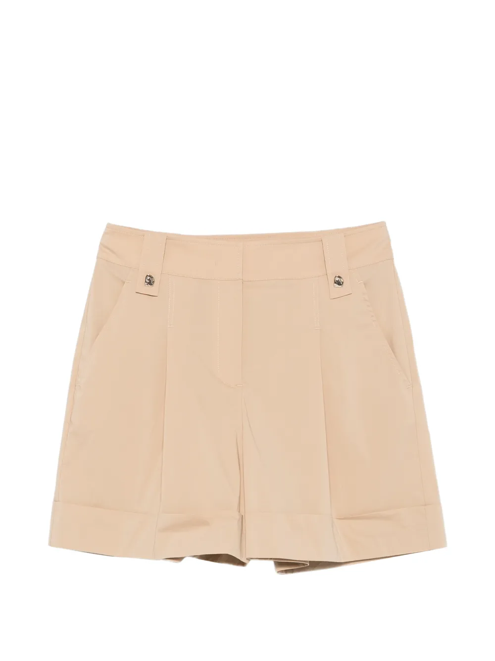 LIU JO pleated-detail button-embellished shorts - Toni neutri