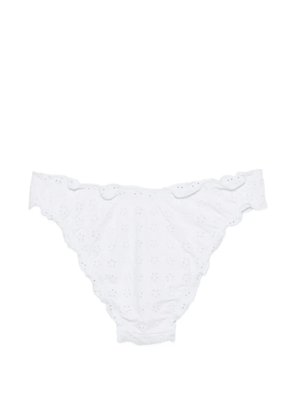 Polo Ralph Lauren Bikinislip met broderie anglaise en ruches Wit
