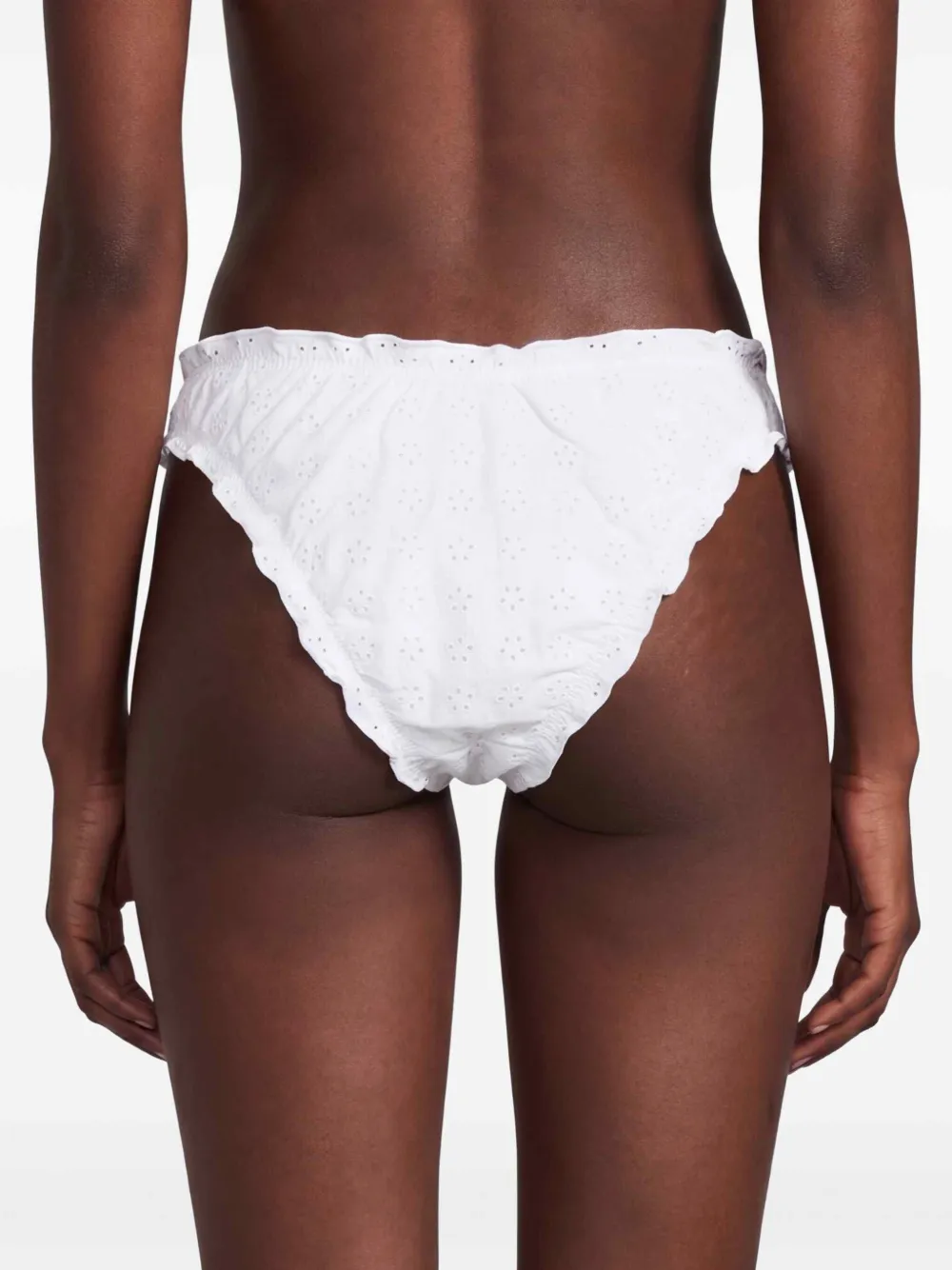Polo Ralph Lauren Bikinislip met broderie anglaise en ruches Wit