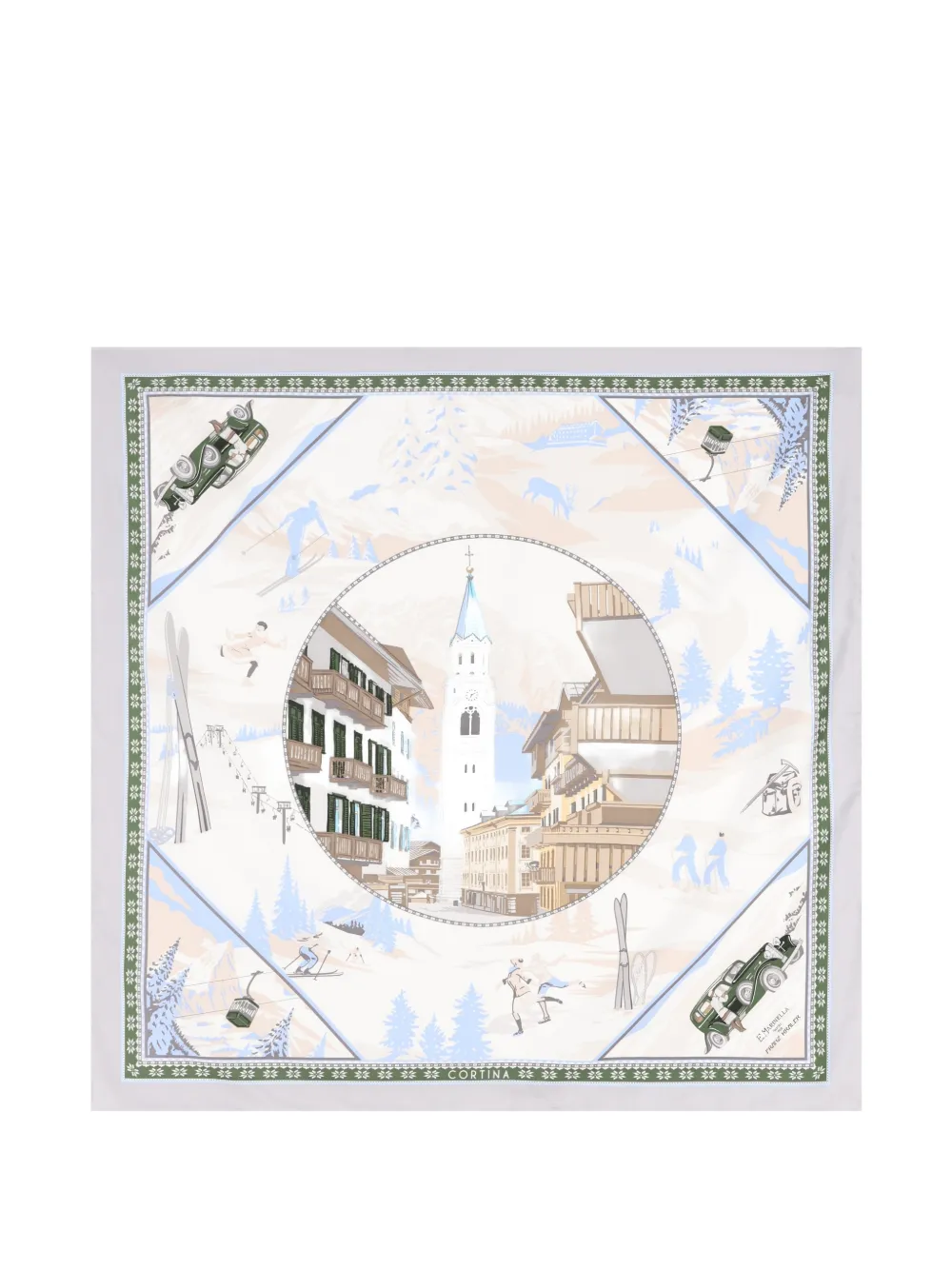 Marinella printed scarf - Bianco