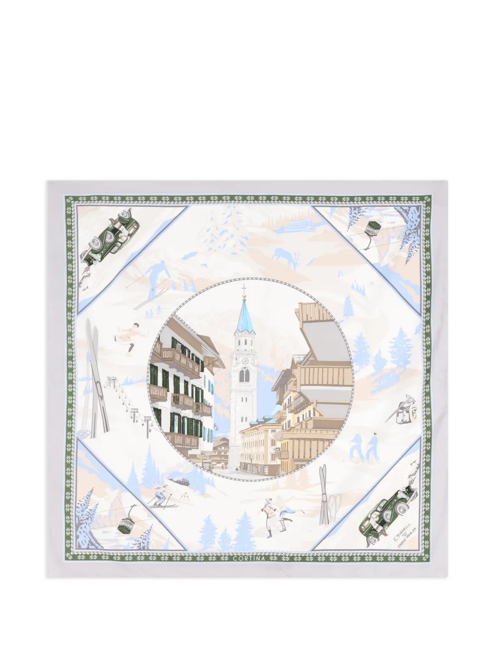 Marinella printed scarf - Bianco