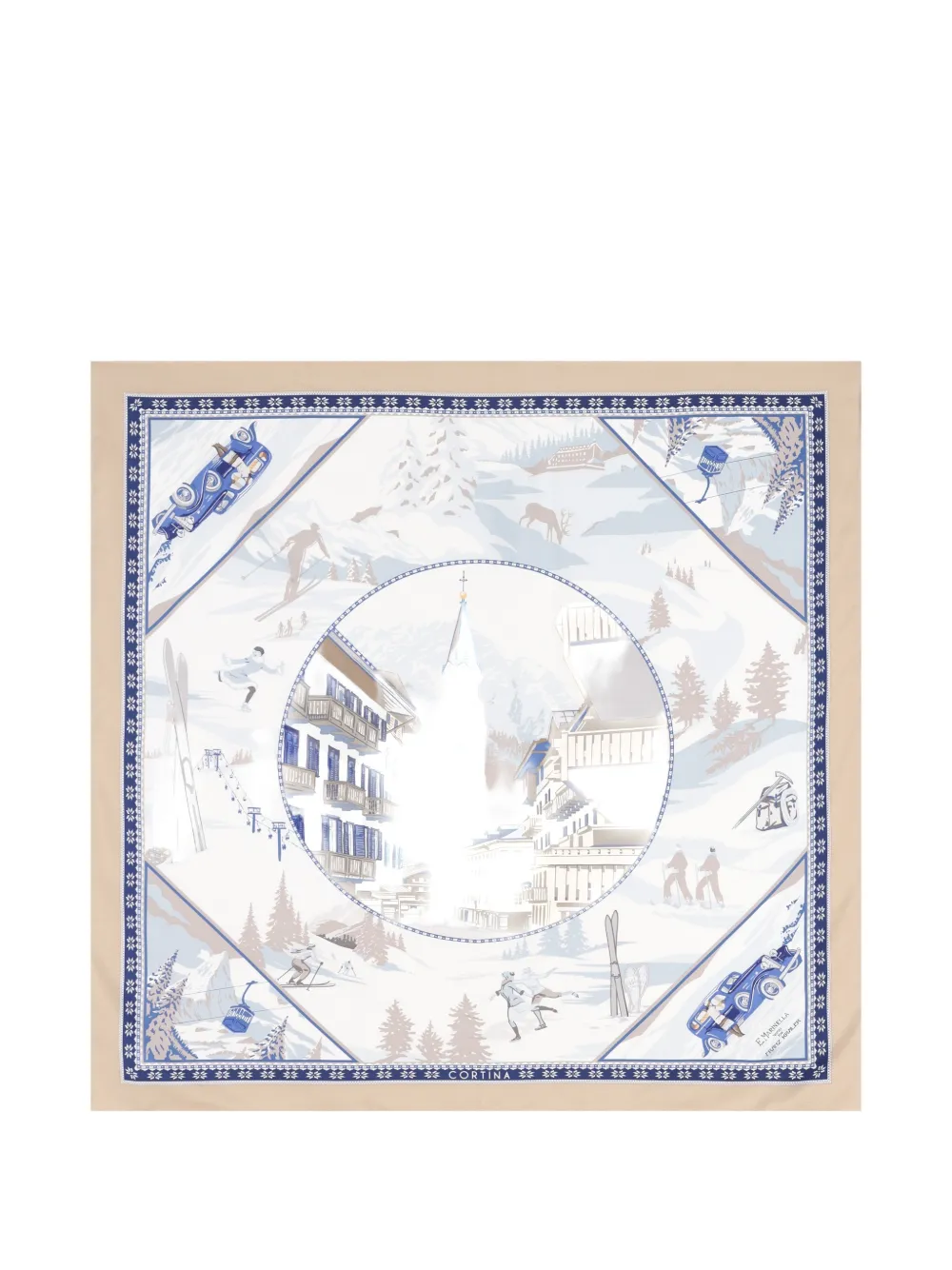 Marinella printed scarf - Bianco