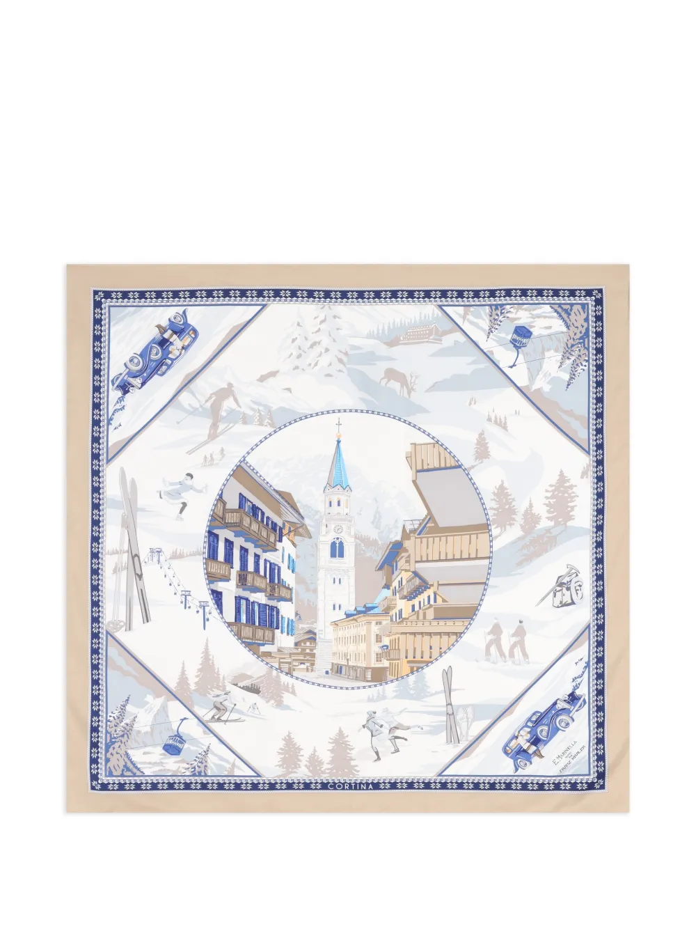 Marinella printed scarf - Weiß