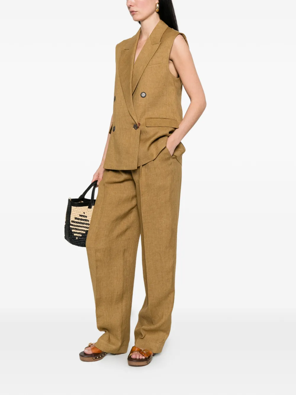 Max Mara ダブルブレスト ベスト | ニュートラル | FARFETCH JP