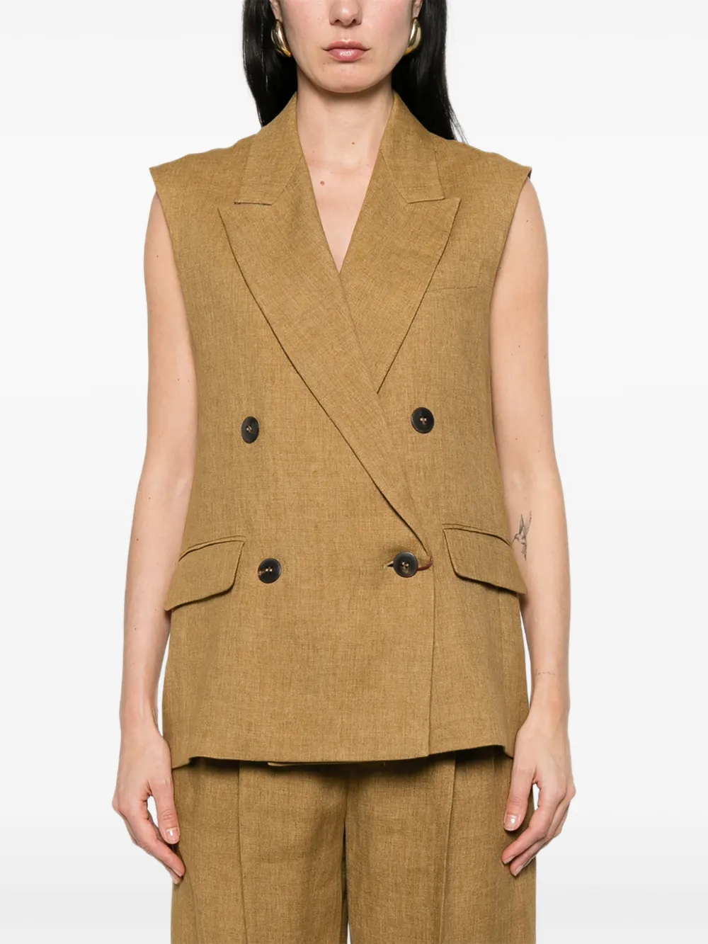 Max Mara ダブルブレスト ベスト | ニュートラル | FARFETCH JP