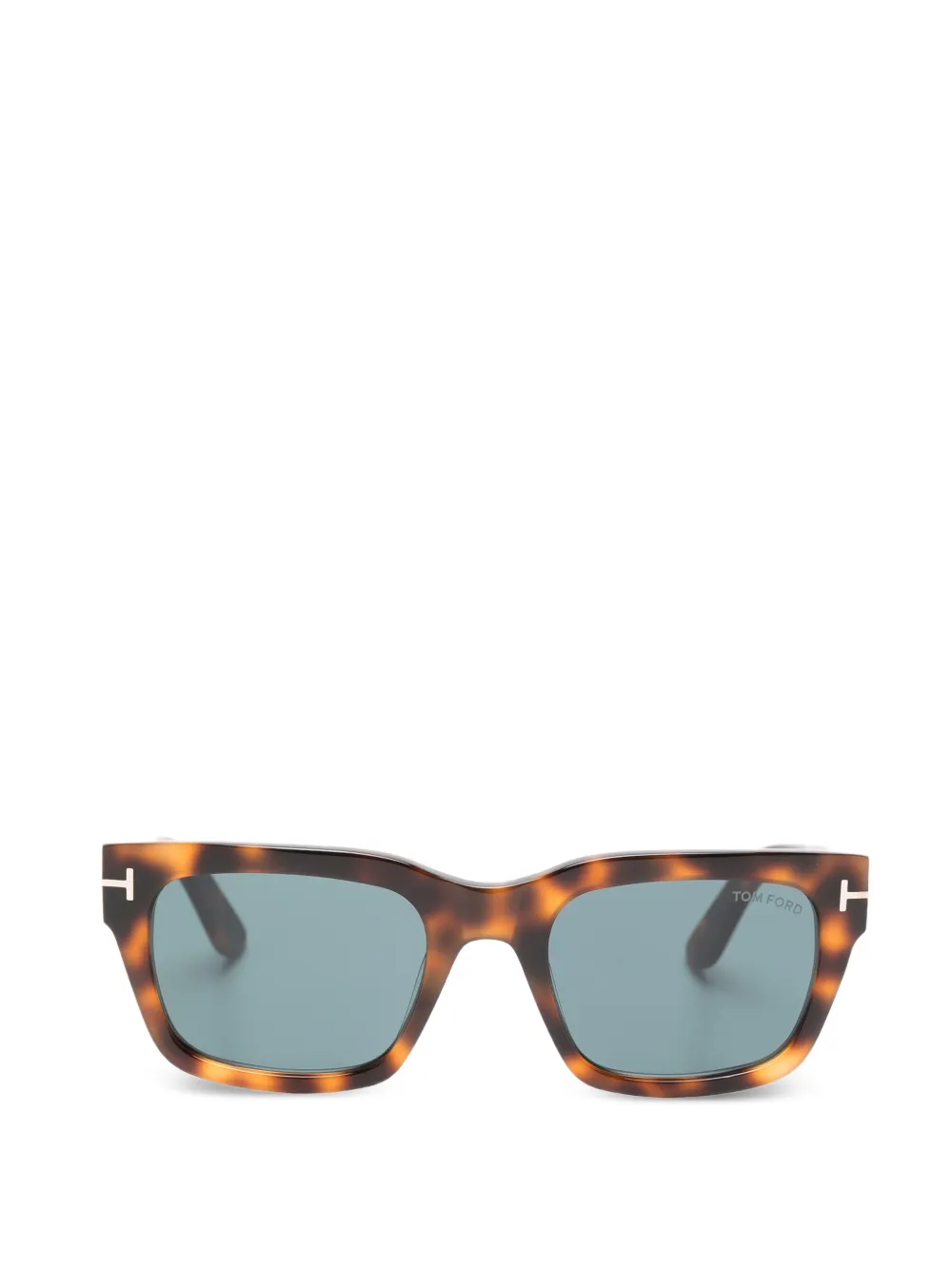 TOM FORD Eyewear metal-trim rectangle sunglasses - Marrone