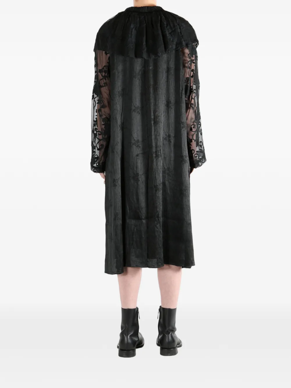  Communs Lace Ruffled Coat - Black 