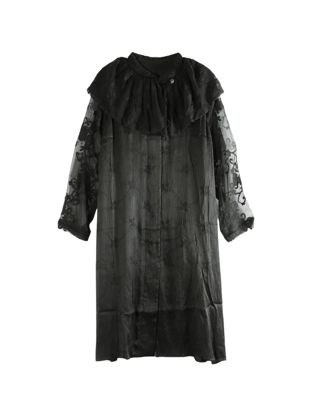 COMMUNS lace ruffled coat - Black