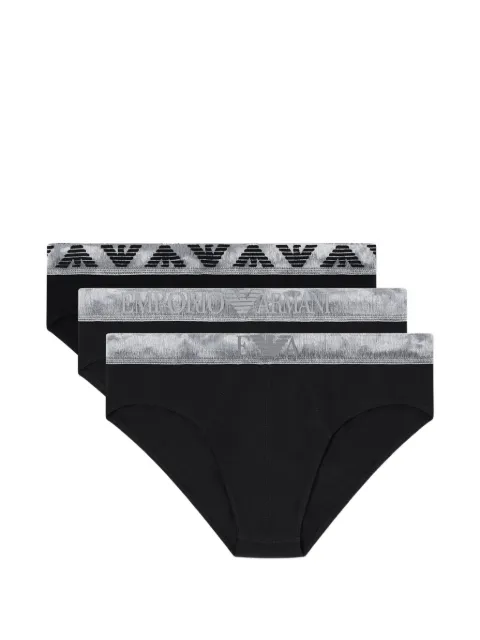 Emporio Armani embroidered-logo briefs (set of three)