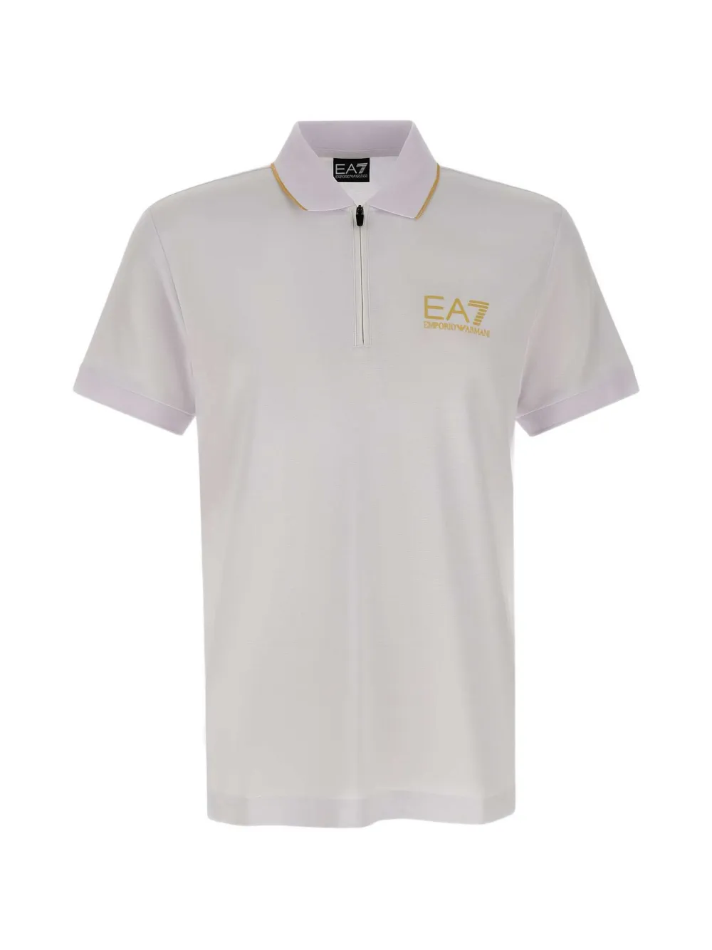 Ea7 Emporio Armani zip-up logo-detail polo shirt - Weiß