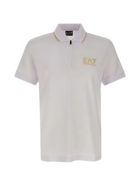 Ea7 Emporio Armani zip-up logo-detail polo shirt