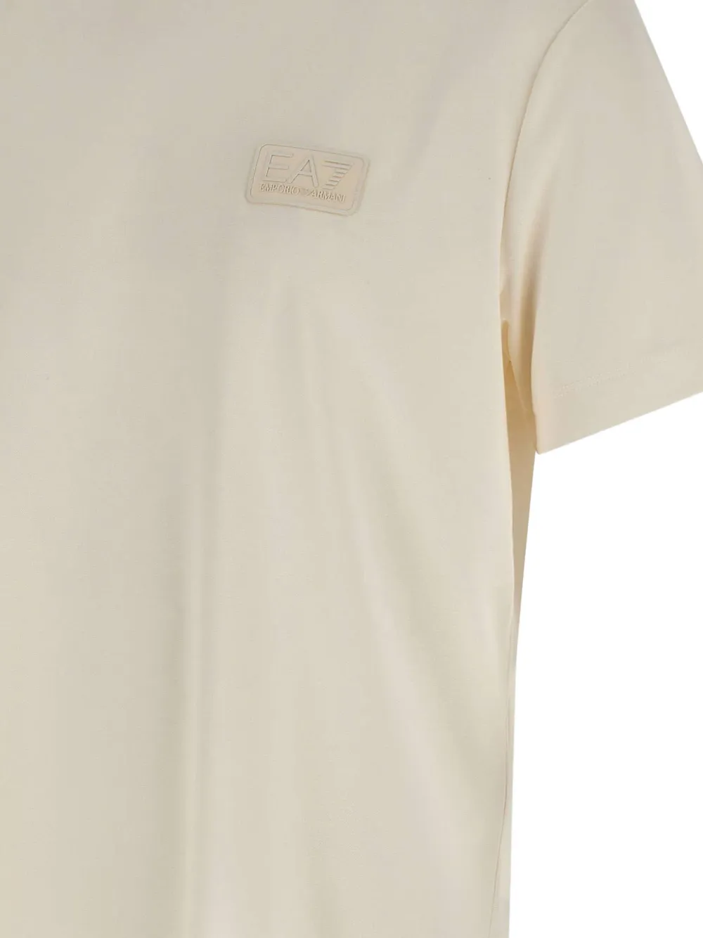 Ea7 Emporio Armani T-shirt met logoprint met ronde hals Beige