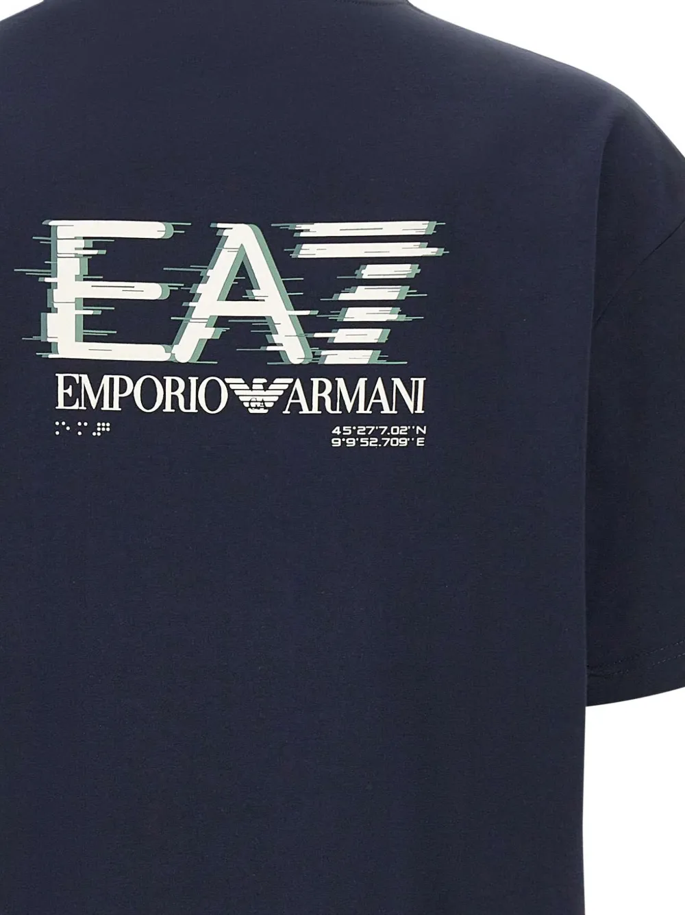 Ea7 Emporio Armani T-shirt met logoprint met ronde hals Blauw