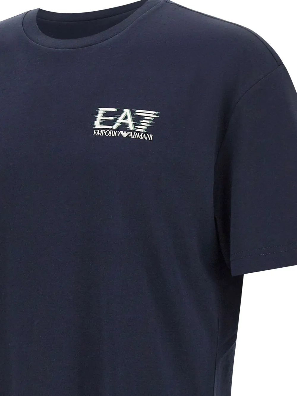 Ea7 Emporio Armani T-shirt met logoprint met ronde hals Blauw