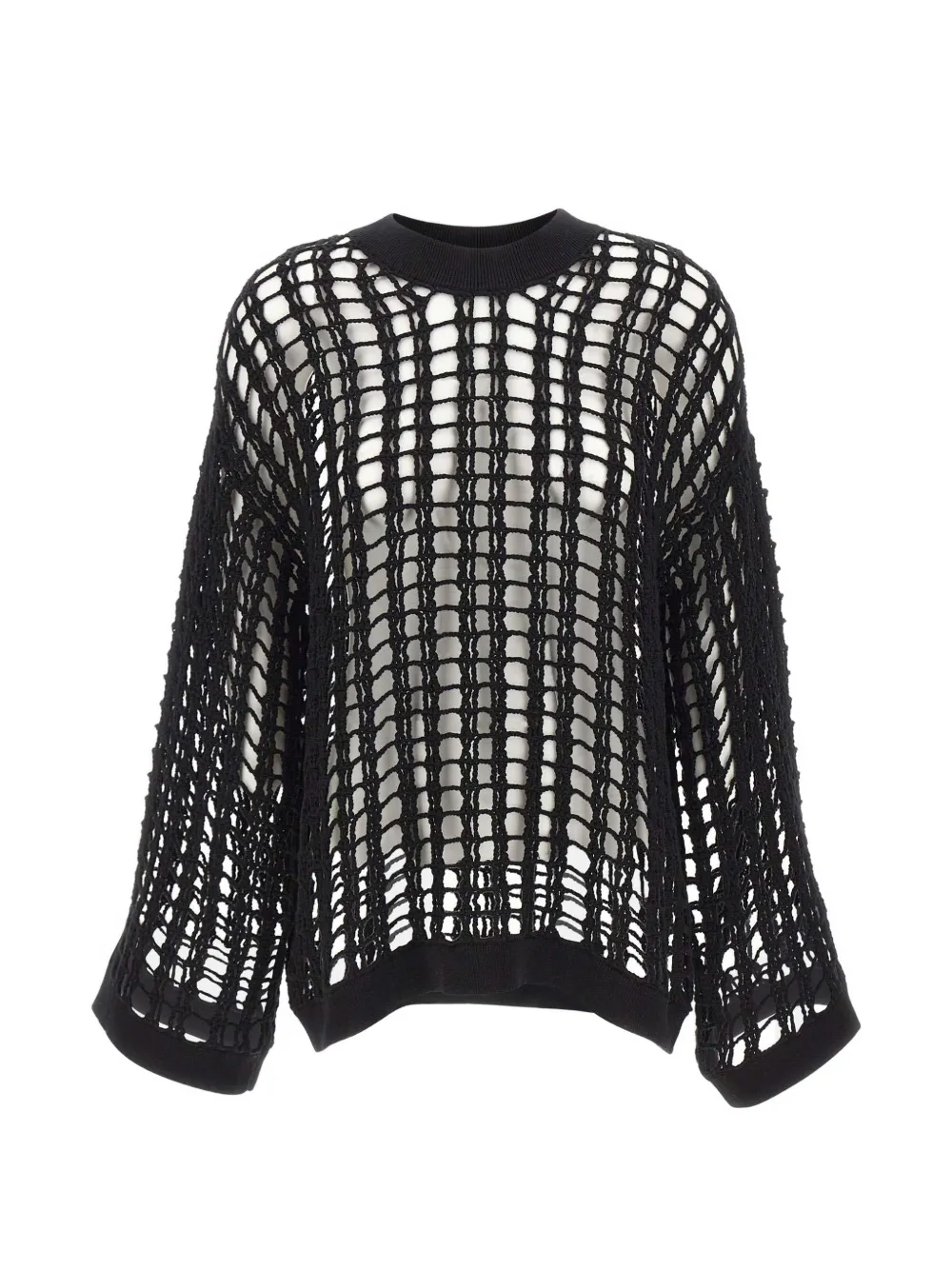 A. ROEGE HOVE open-knit crew-neck jumper - Nero