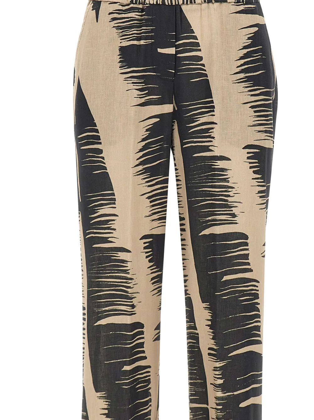 Brushstroke Print Straight Trousers