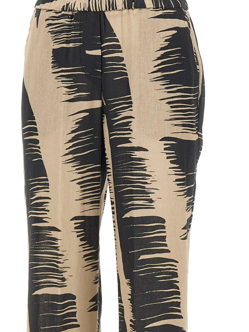 Brushstroke Print Straight Trousers