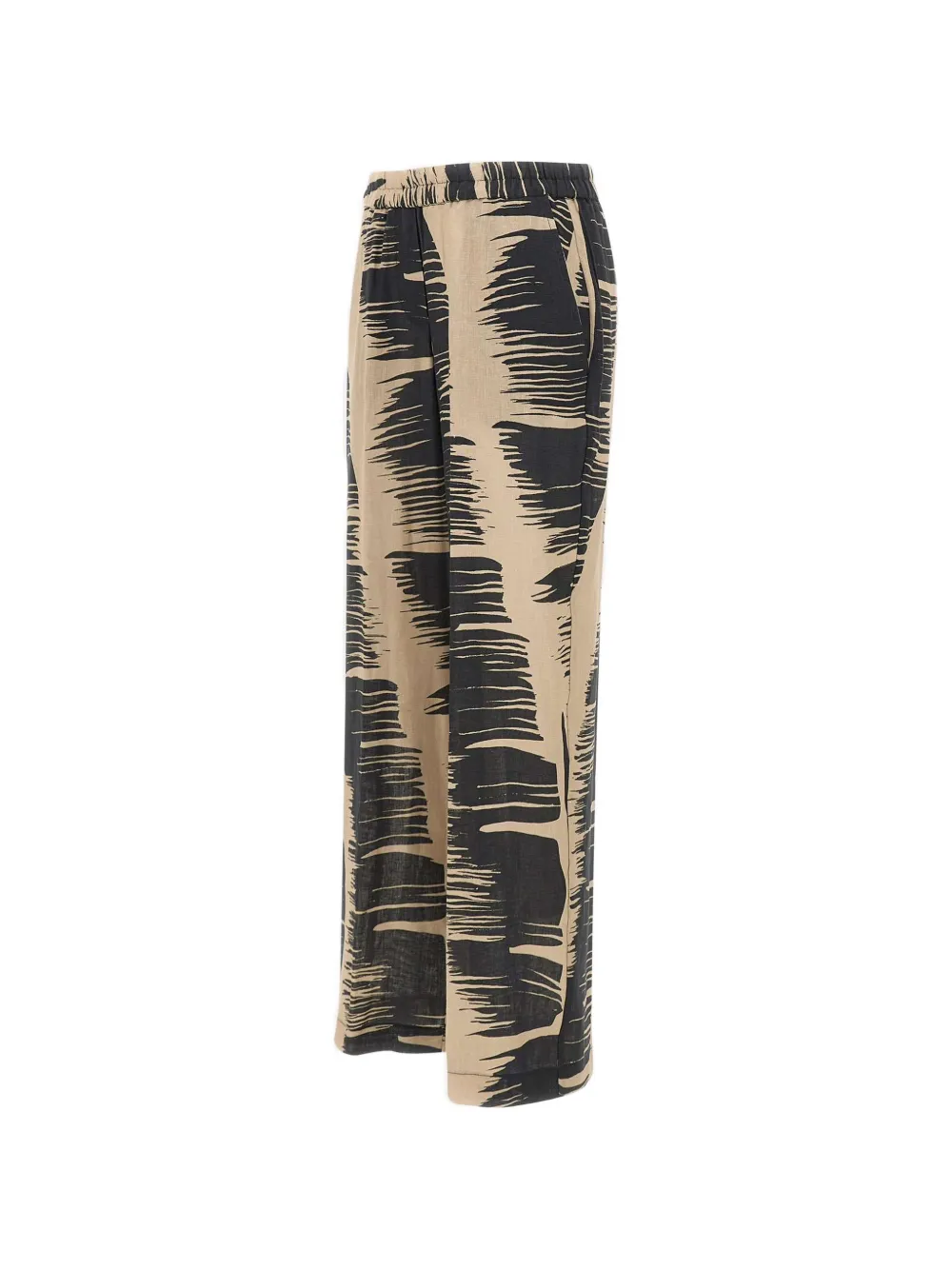 Brushstroke Print Straight Trousers