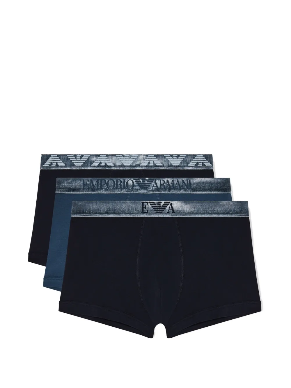 Emporio Armani logo-detail boxers (set of three) - Blu