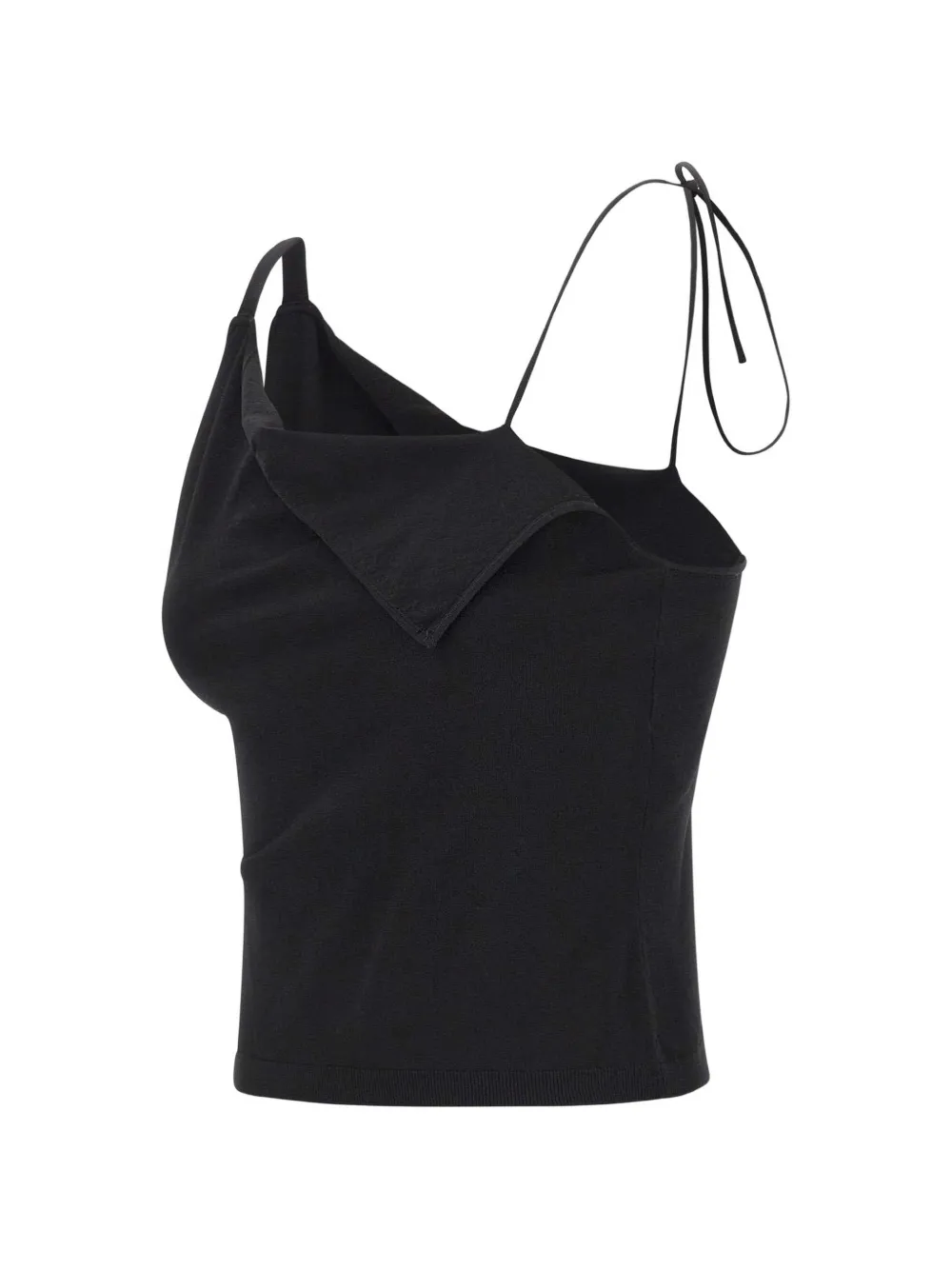  A. Roege Hove Trine One-shoulder Strap Tie Tank Top - Black 