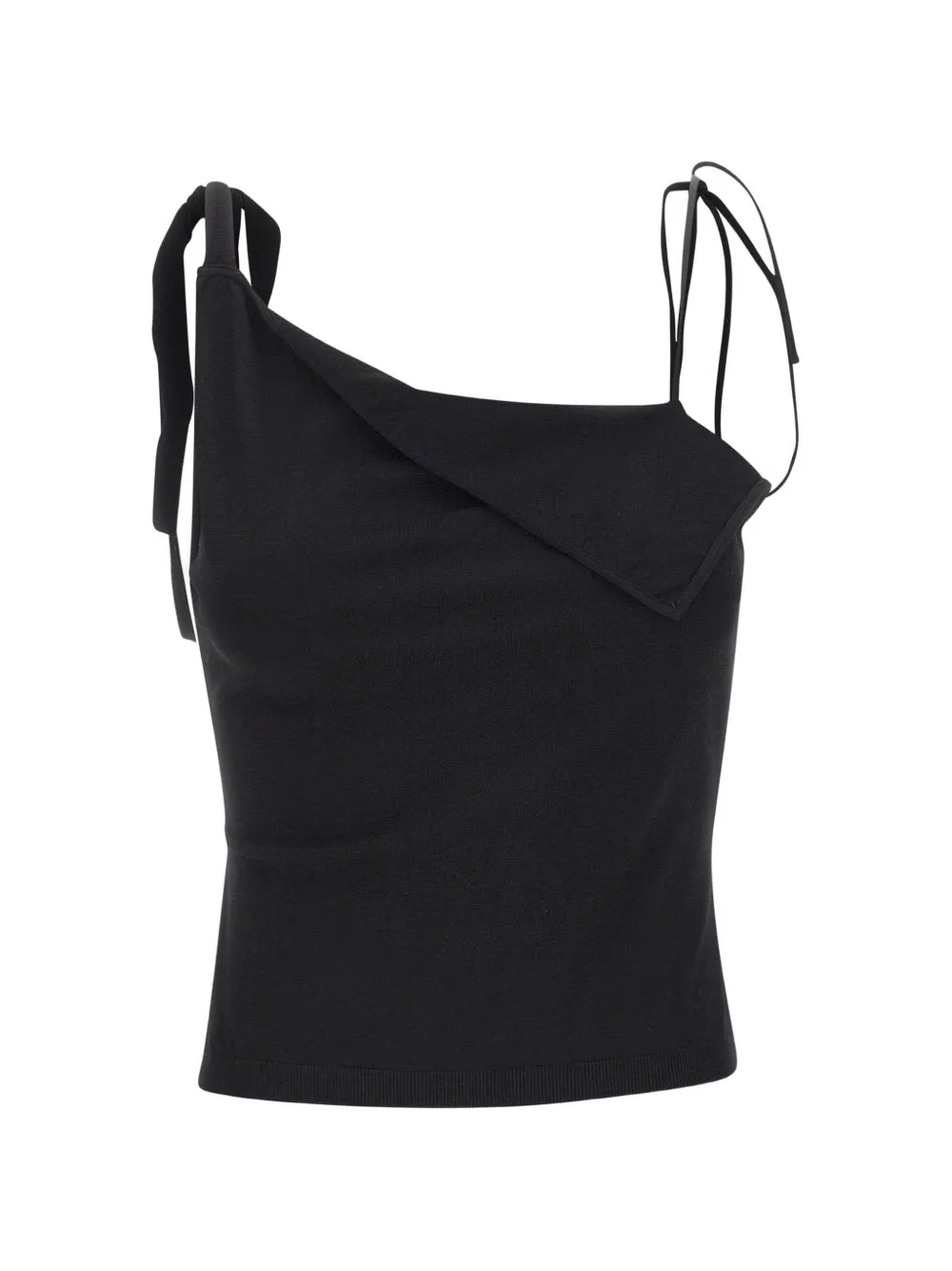 A. ROEGE HOVE Trine one-shoulder strap tie tank top - Nero