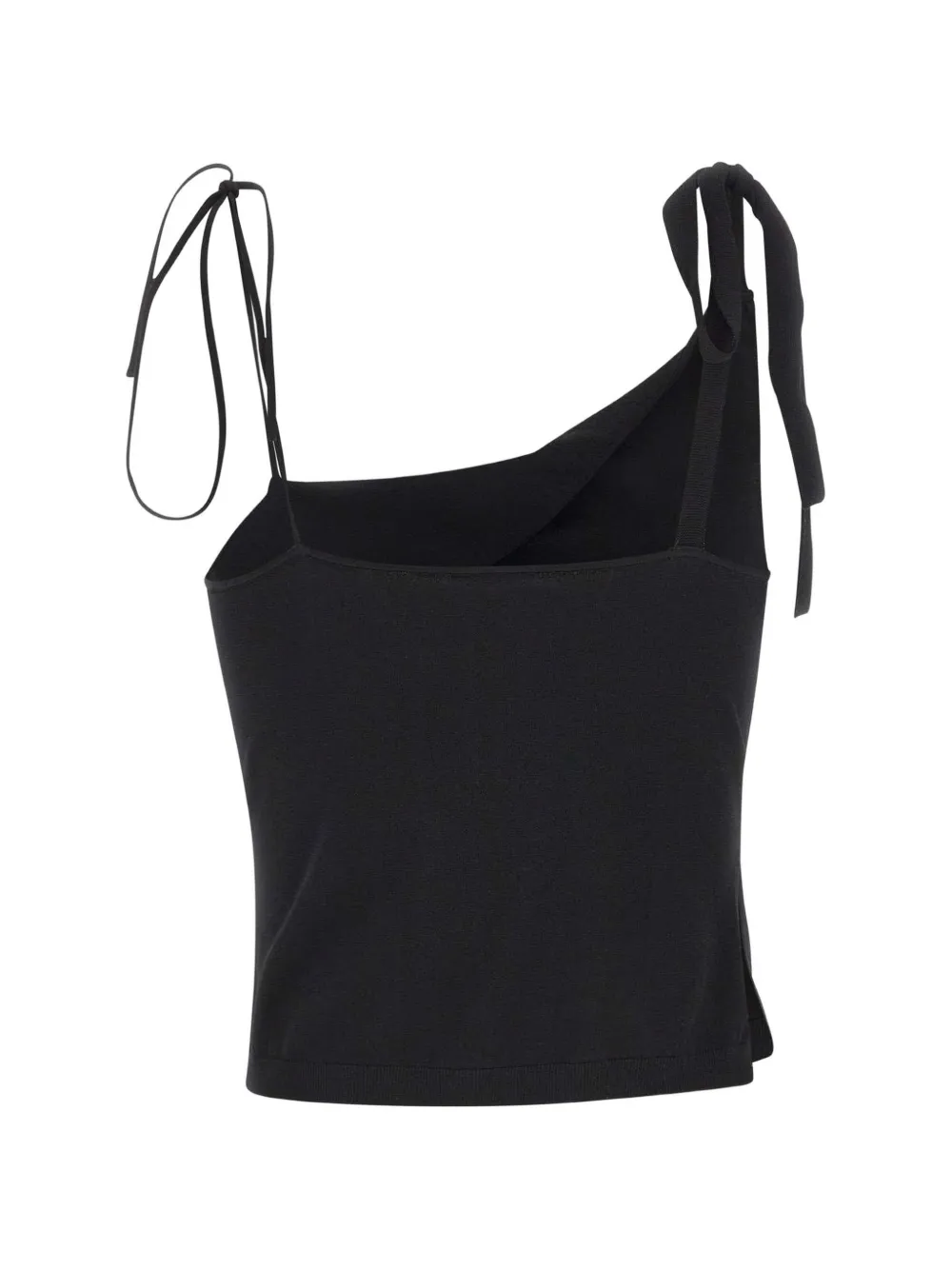  A. Roege Hove Trine One-shoulder Strap Tie Tank Top - Black 
