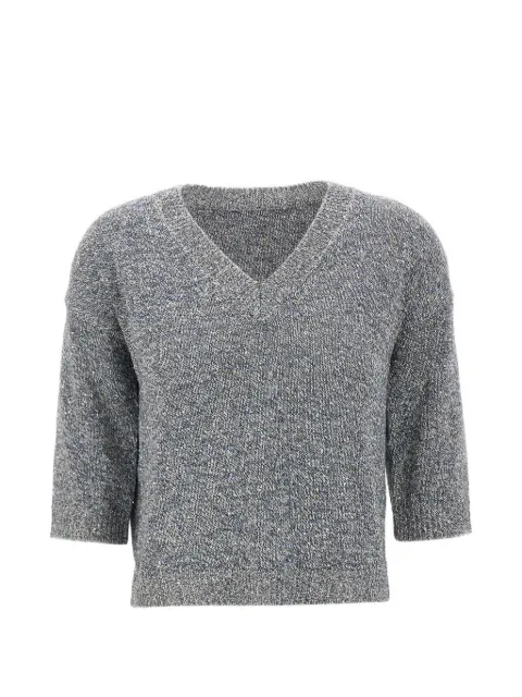 Kangra micro-sequin V-neck sweater