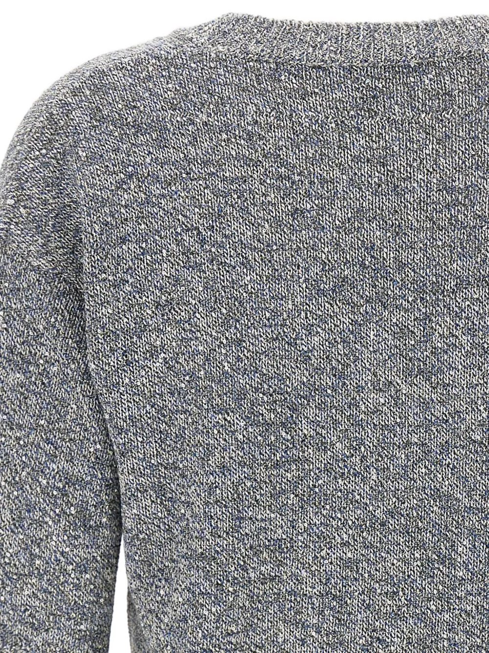 Micro-Sequin V-Neck Sweater