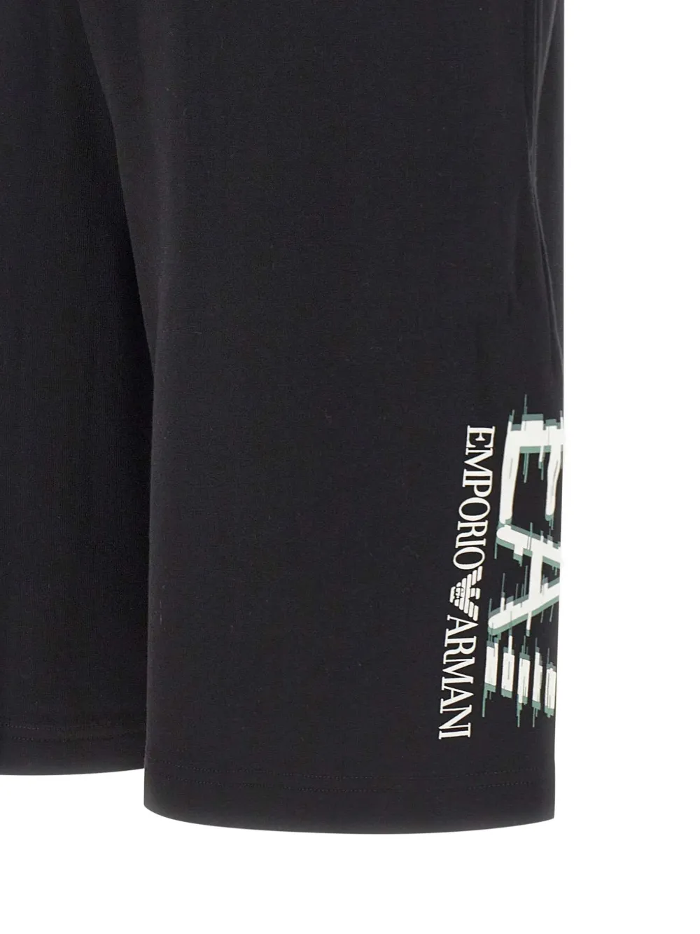 Ea7 Emporio Armani Katoenen shorts met trekkoord en logo Zwart
