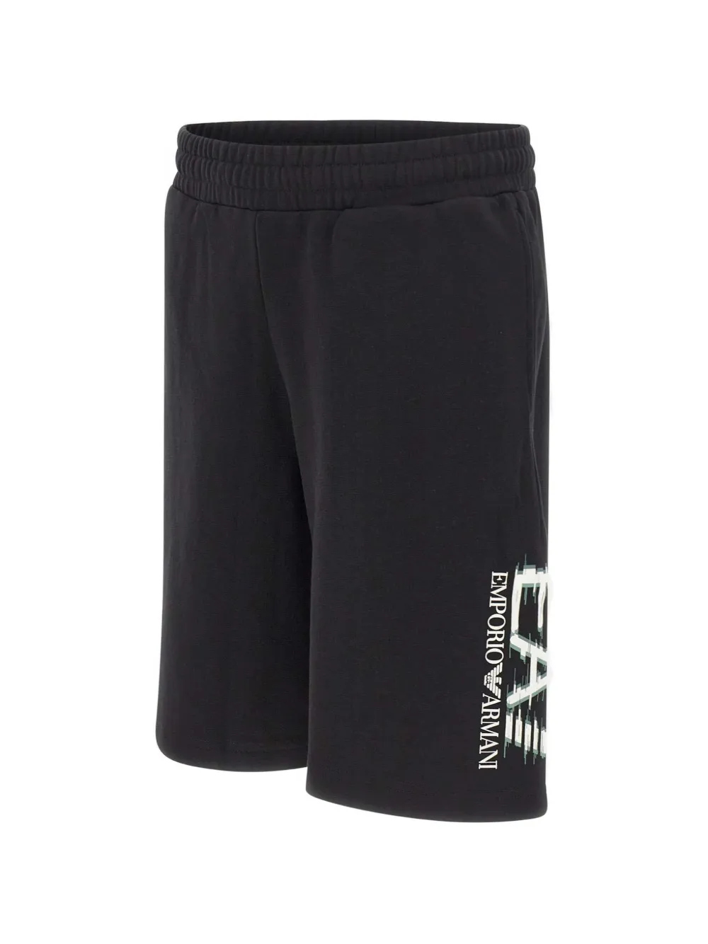 Ea7 Emporio Armani Katoenen shorts met trekkoord en logo Zwart