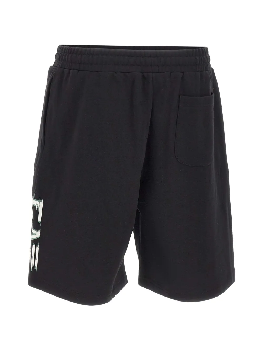 Ea7 Emporio Armani Katoenen shorts met trekkoord en logo Zwart