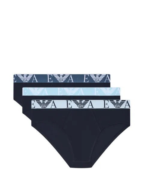 Emporio Armani logo-embroidered elastic briefs (set of three)
