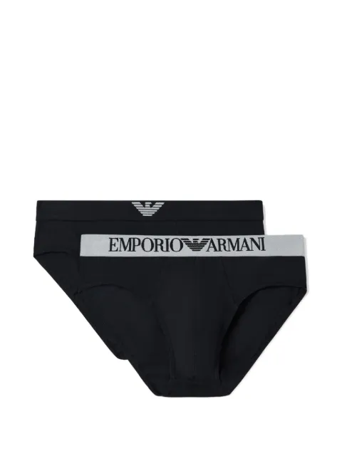 Emporio Armani logo-waistband briefs (set of two)