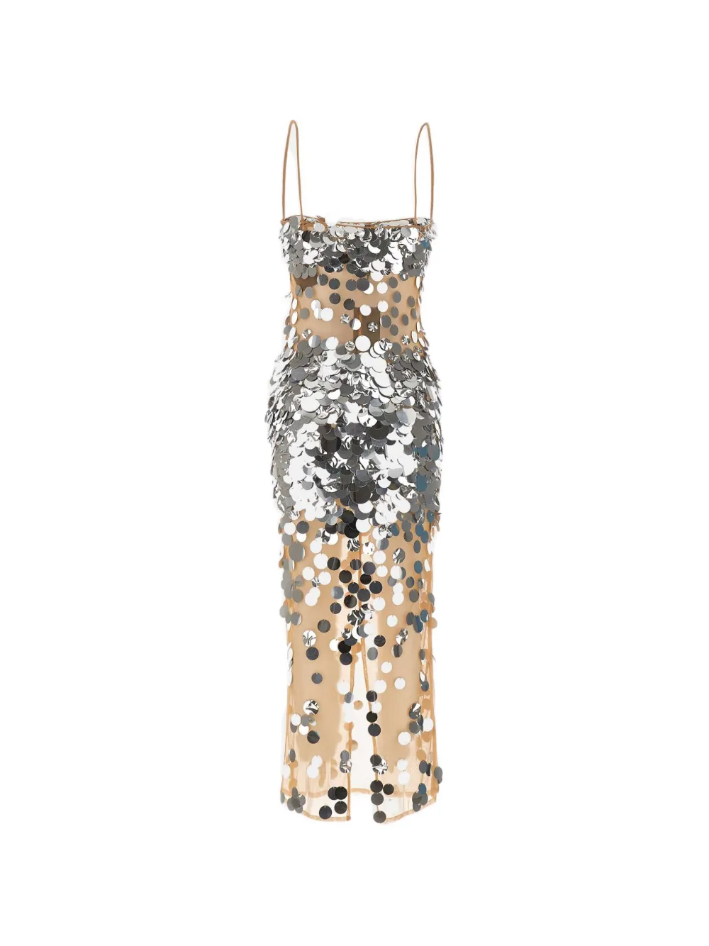  Retrofete Sequin Slip Midi Dress - Silver 