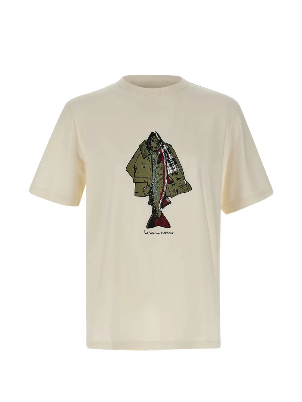 Barbour X Paul Smith Fishing Graphic T-shirt In White
