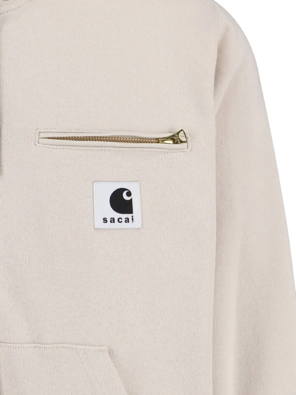 sacai x Carhart WIP katoenen jack met rits Beige