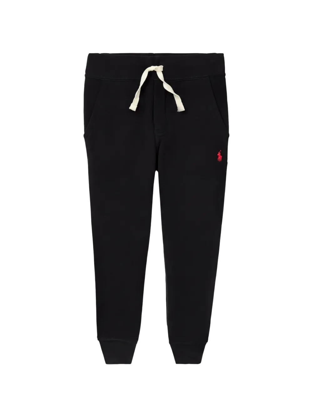 POLO RALPH LAUREN KIDS Fleece katoenen trainingsbroek met logo Zwart